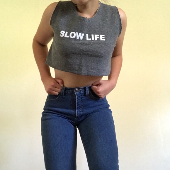 "slow life" cropped shirt - Picture 1 of 3